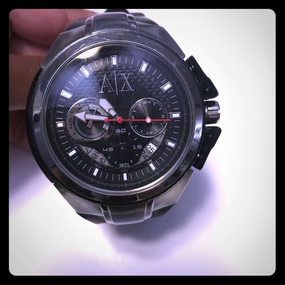 Mens Black Armani Exchange Watch Ax 1042